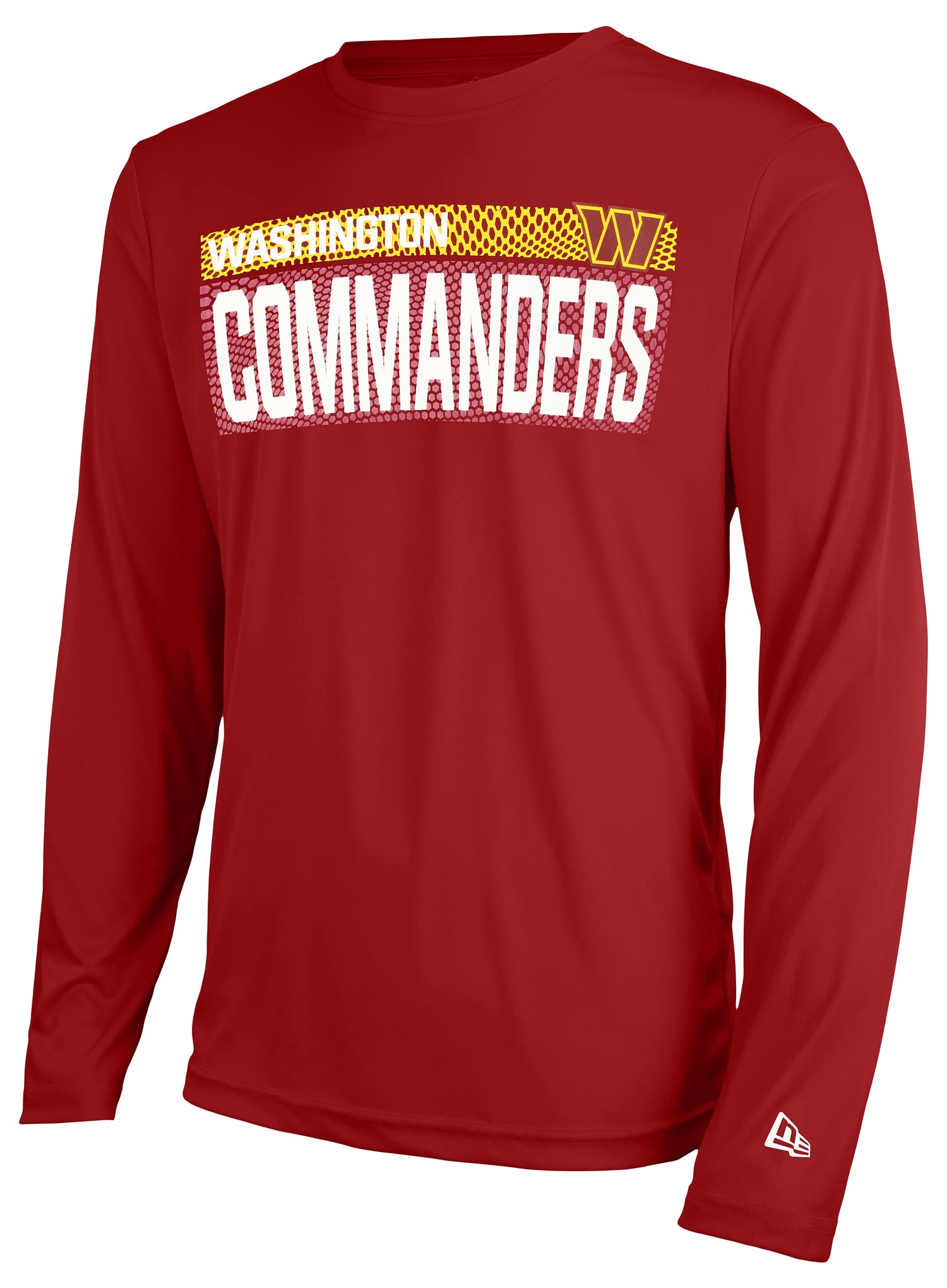 New Era NFL Men's Measured Dri-Tek Long Sleeve T-Shirt, Adult Pro Football Tagless T-Shirt, Washington Commanders, X-Large