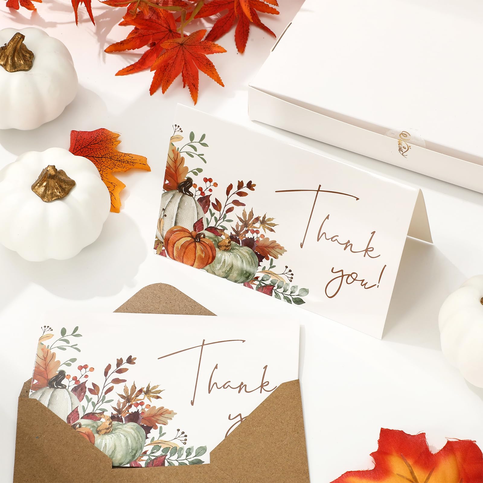 Snapklik.com : Whaline 50 Pack Fall Thank You Cards Bulk Boxed ...