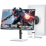 KTC Monitor de jogos branco QHD de 27 polegadas 300Hz/320Hz H27E6 | 2K 1440P, IPS rápido, FreeSync adaptável, HDR400, altura/pivô/giro/inclinação ajustável, DP e HDMI — imagem 1