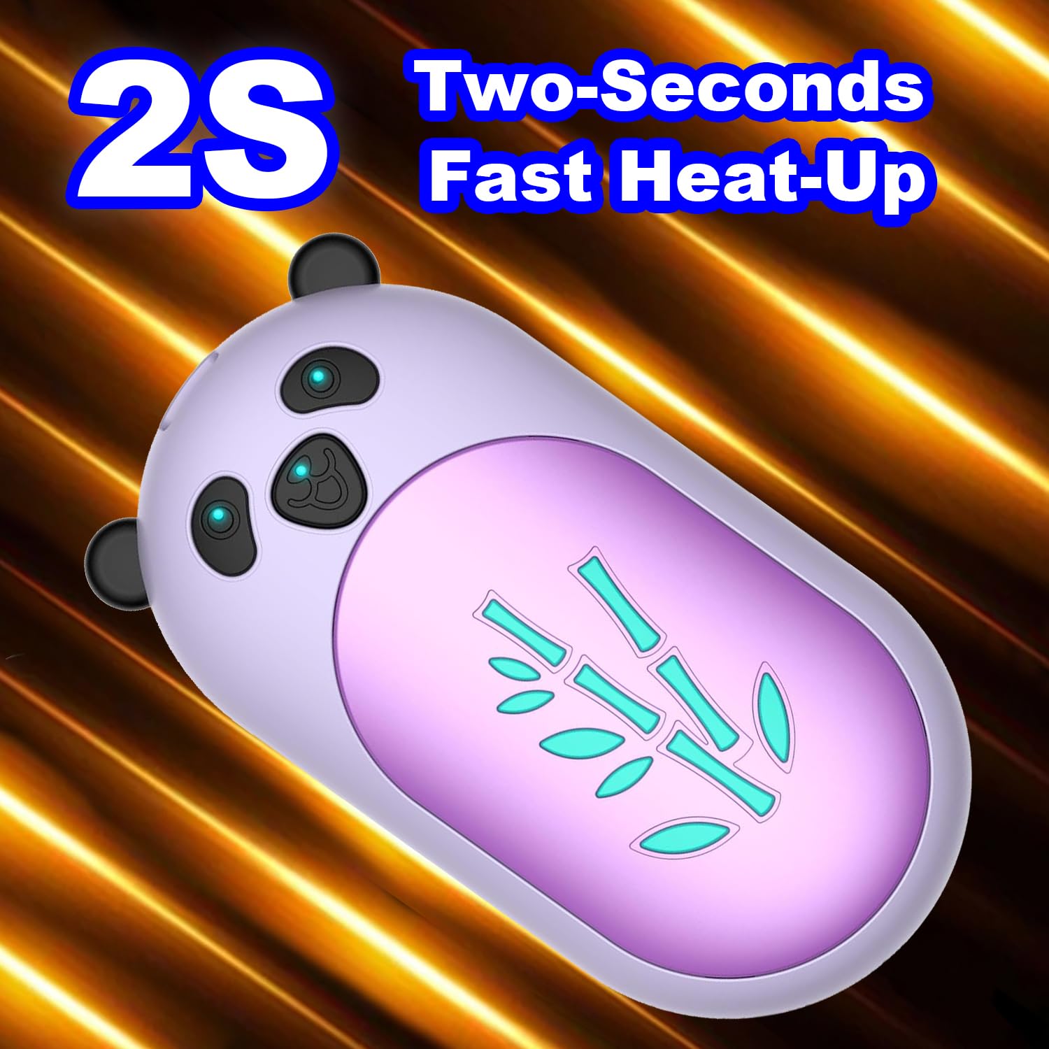 ?Hand Warmers 2 Pack,Hand Warmers Rechargeable 6000mAh 20Hrs Long Safe Heat AI Smart Chips,Portable Pocket Heater,Gifts for Birthday,Outdoor,Golf,Hunting,Camping Accessories,Purple