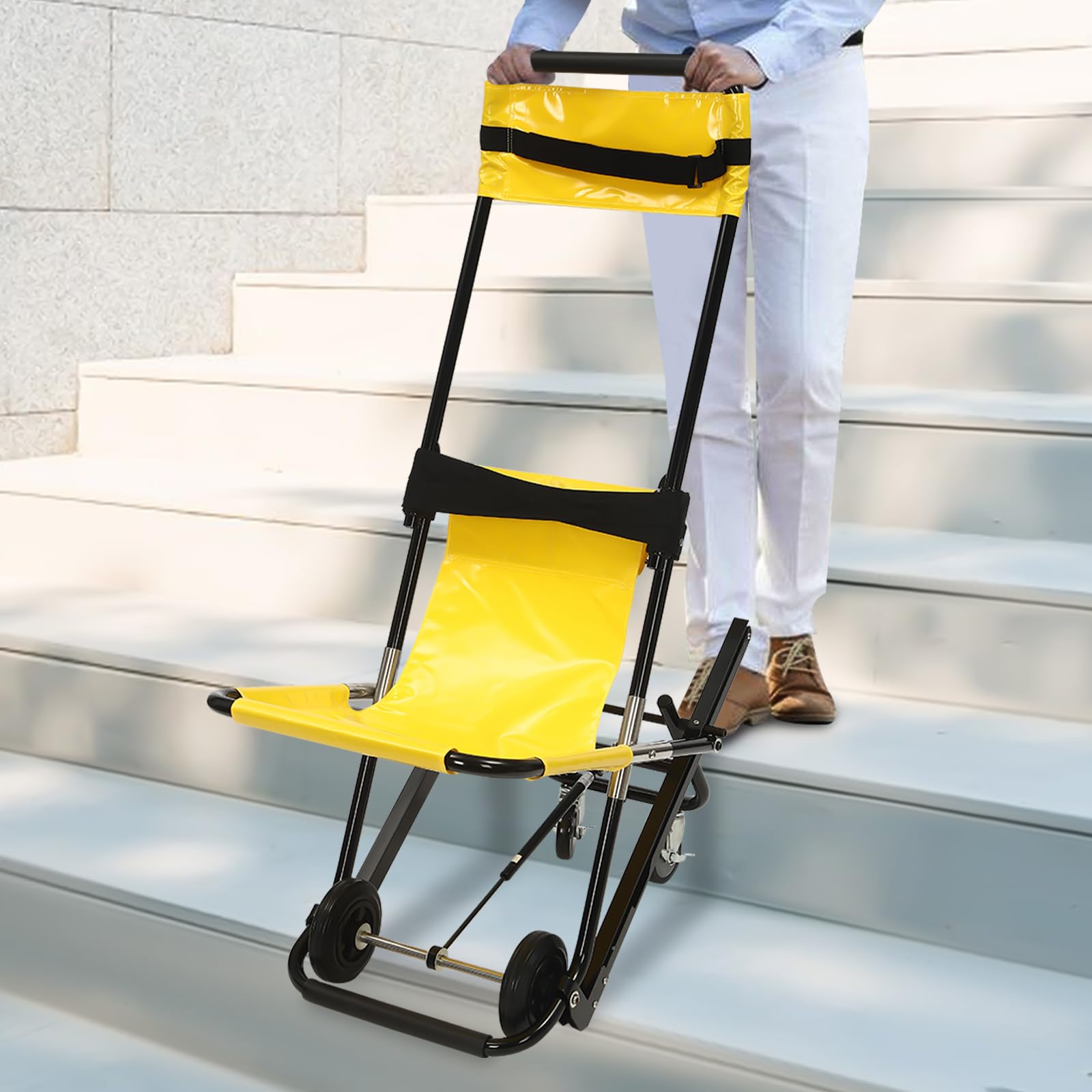 Chaise d'escalier manuelle, pliable, monte-escalier, portable, pour le transfert quotidien, construction stable, ascenseur manuel, chaise d'escalier