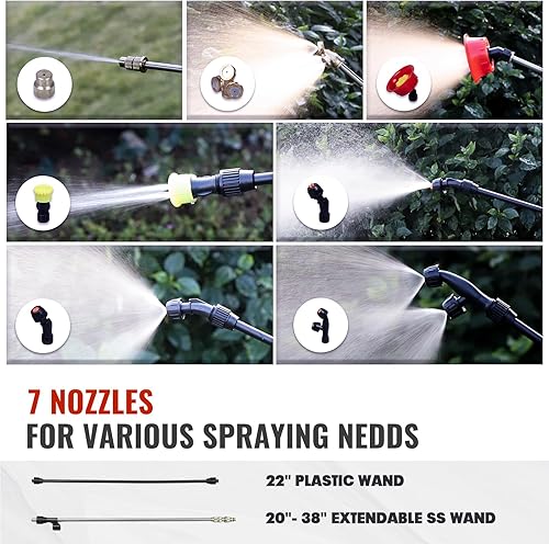 Vista 2 de Pulverizador de mochila de 3 galones con batería compatible con batería Milwaukee de 18 V, rociador eléctrico de jardín de 55 PSI con batería de 18