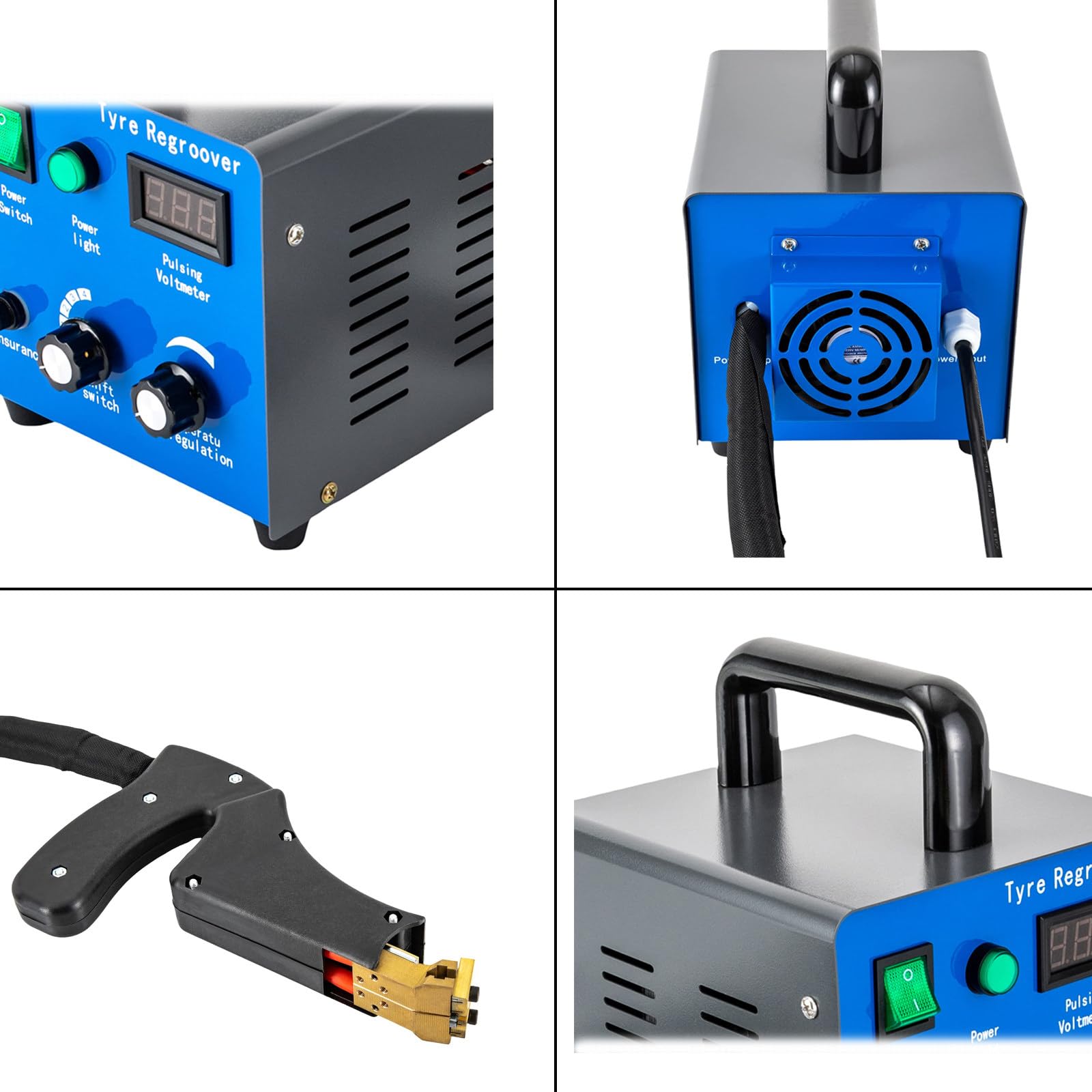 Ranuradora De Neumáticos De Caucho De 450 W, Máquina Ranuradora De Neumáticos para Camiones, Rango De Ranurado: 3-20 Mm De Ancho Y 2-12 Mm De Profundidad, con 10 Cuchillas