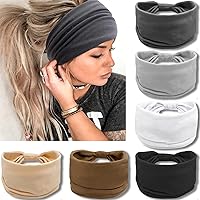 Vista 12 de IVARYSS Diademas anchas para mujer, bonitos turbantes anudados brillantes, bandas grandes de estilo africano, accesorios para el cabello, paquete