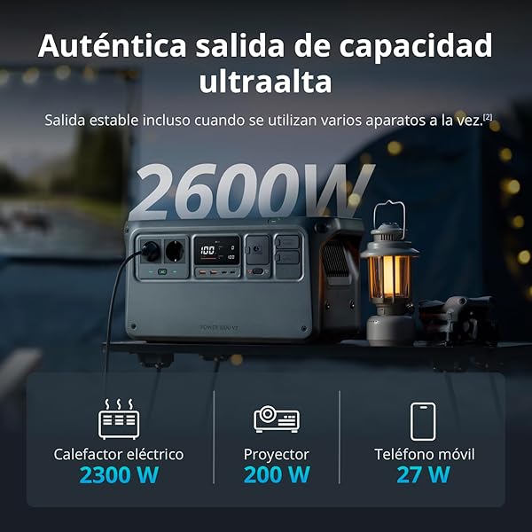 DJI Power 1000 V2 estación de energía portátil, Batería LFP de 1024 WH, Salida de 2600 W, Recarga del 0% al 80% en 37 Minutos, Generador eléctrico para el hogar, Autocaravanas, Sin conexión a la Red - 2