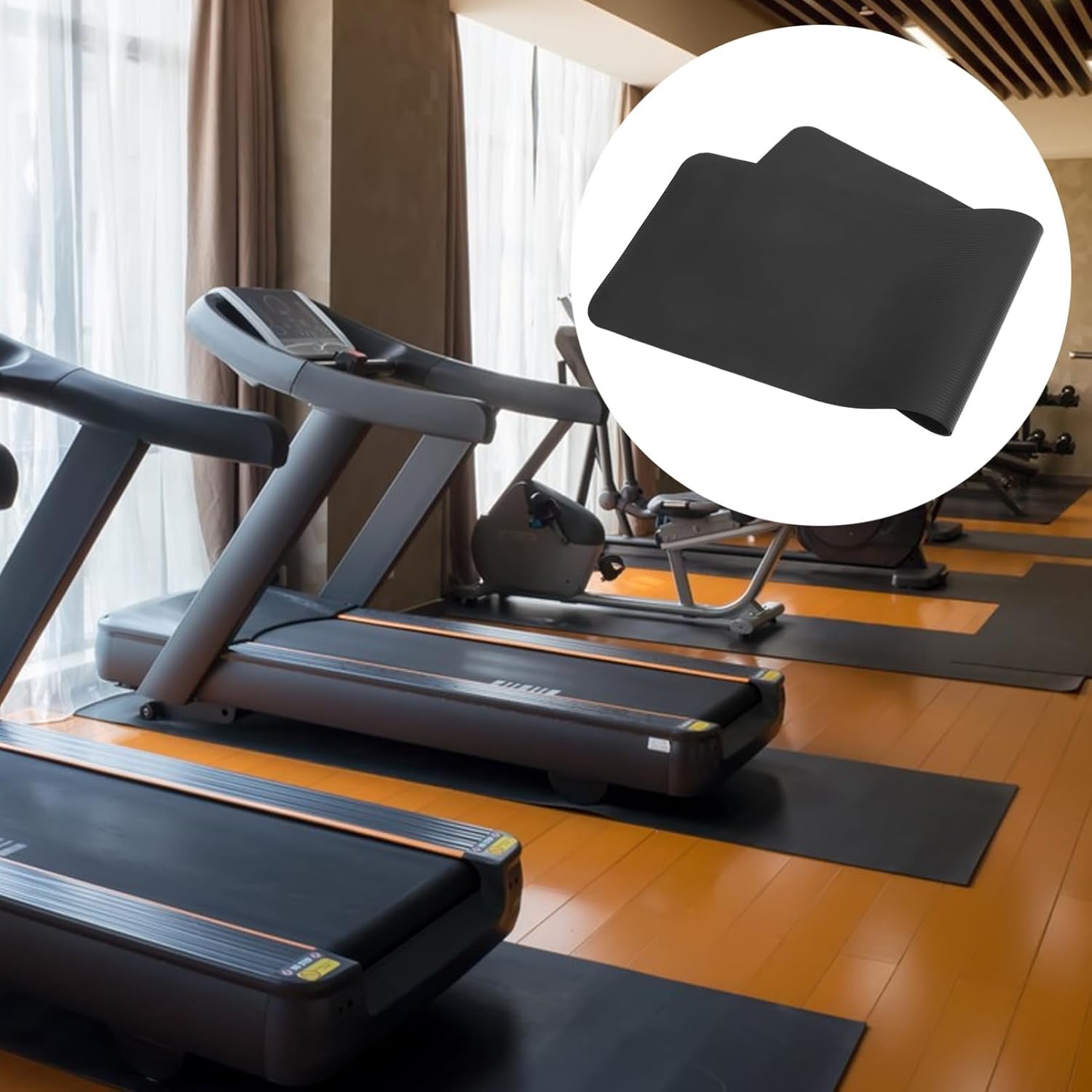 VICASKY Treadmill Pad Rubber Exercise Equipment Mat Noise Reducing Gym Floor Protector for Home Fitness Versatile Heavy Duty Workout Pad