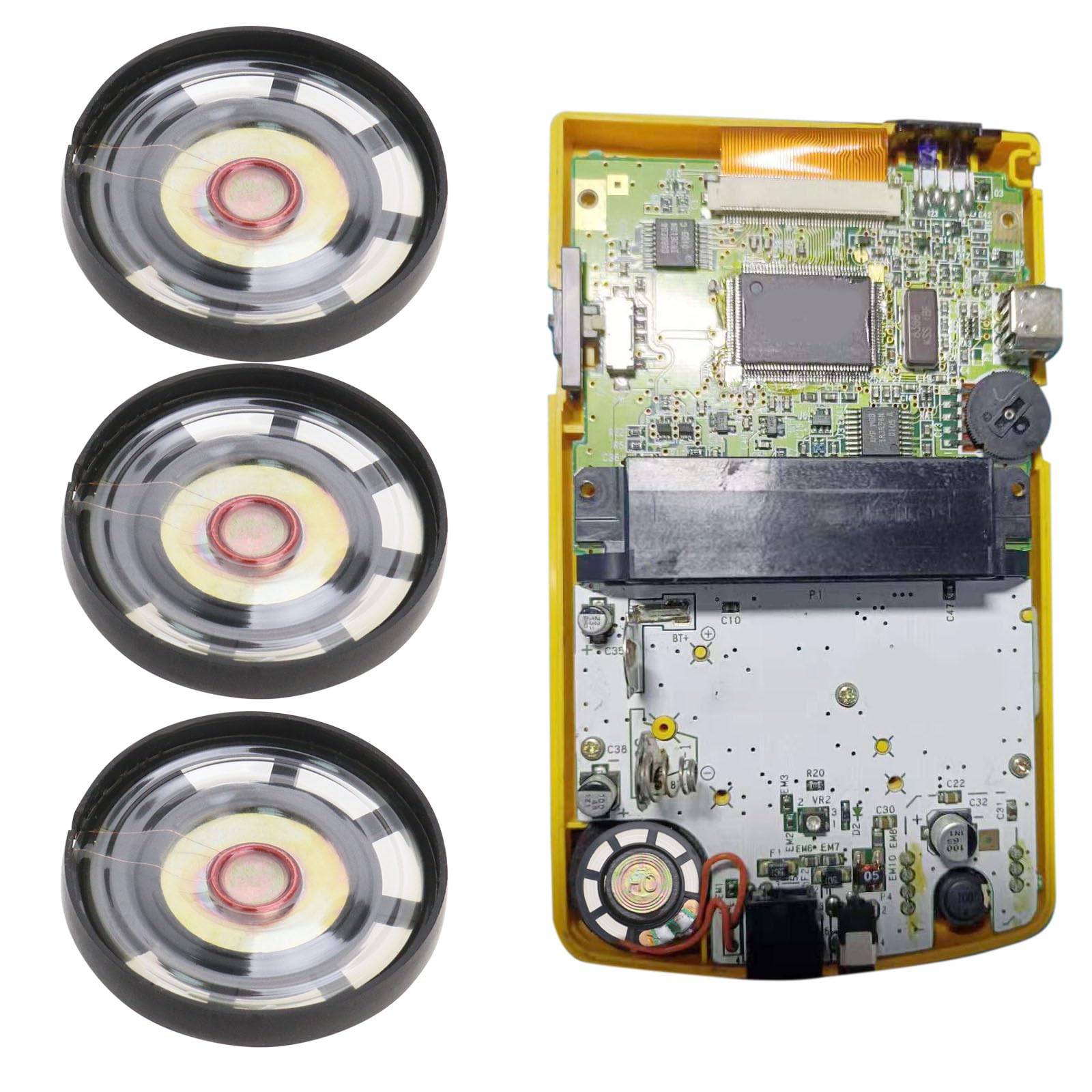 EMSea 5PCS 29mm Altavoz Interior Caja de Sonido Compatible con Nintendo Gameboy Classic/DMG 8 Ohms 0.25W Piezas de Repuesto de Consola de Juegos