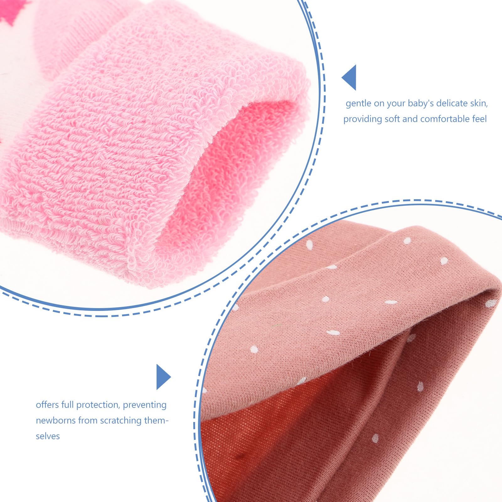 LIFKOME 5 Sets Baby-Mütze, Fäustlinge und Socken: – Weiche Baumwollmützen zur Neugeborenenpflege mit Handschuhen und Socken – um die kleinen Hände und Füße warm zu halten