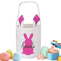 Vista 7 de Cesta de Pascua personalizada para niños, canasta de Pascua de Touber para niños, cesta de conejo de Pascua, regalos de canasta de Pascua
