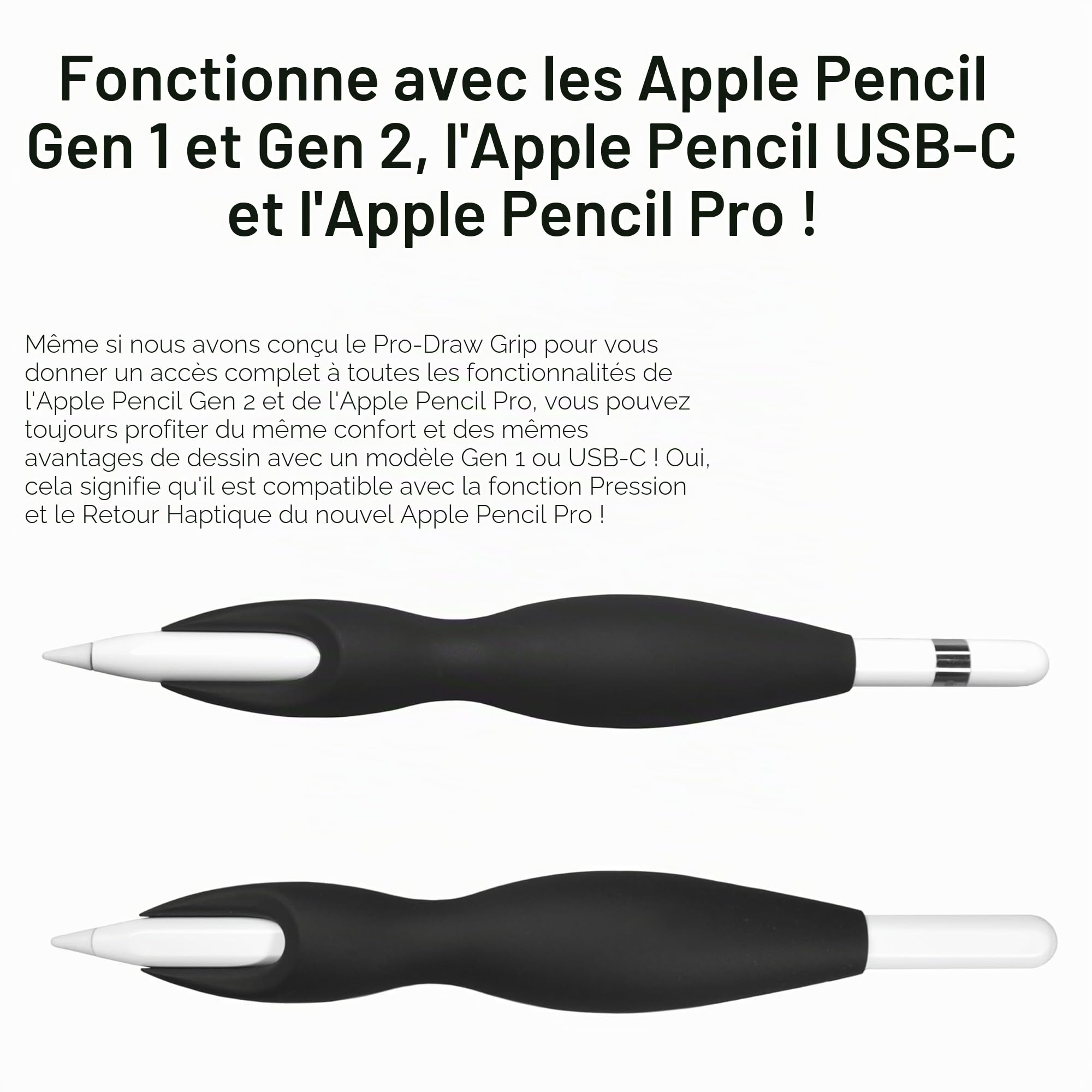 La poignée pour Apple Pencil 1ère et 2ème génération // plus de confort et un meilleur contrôle.