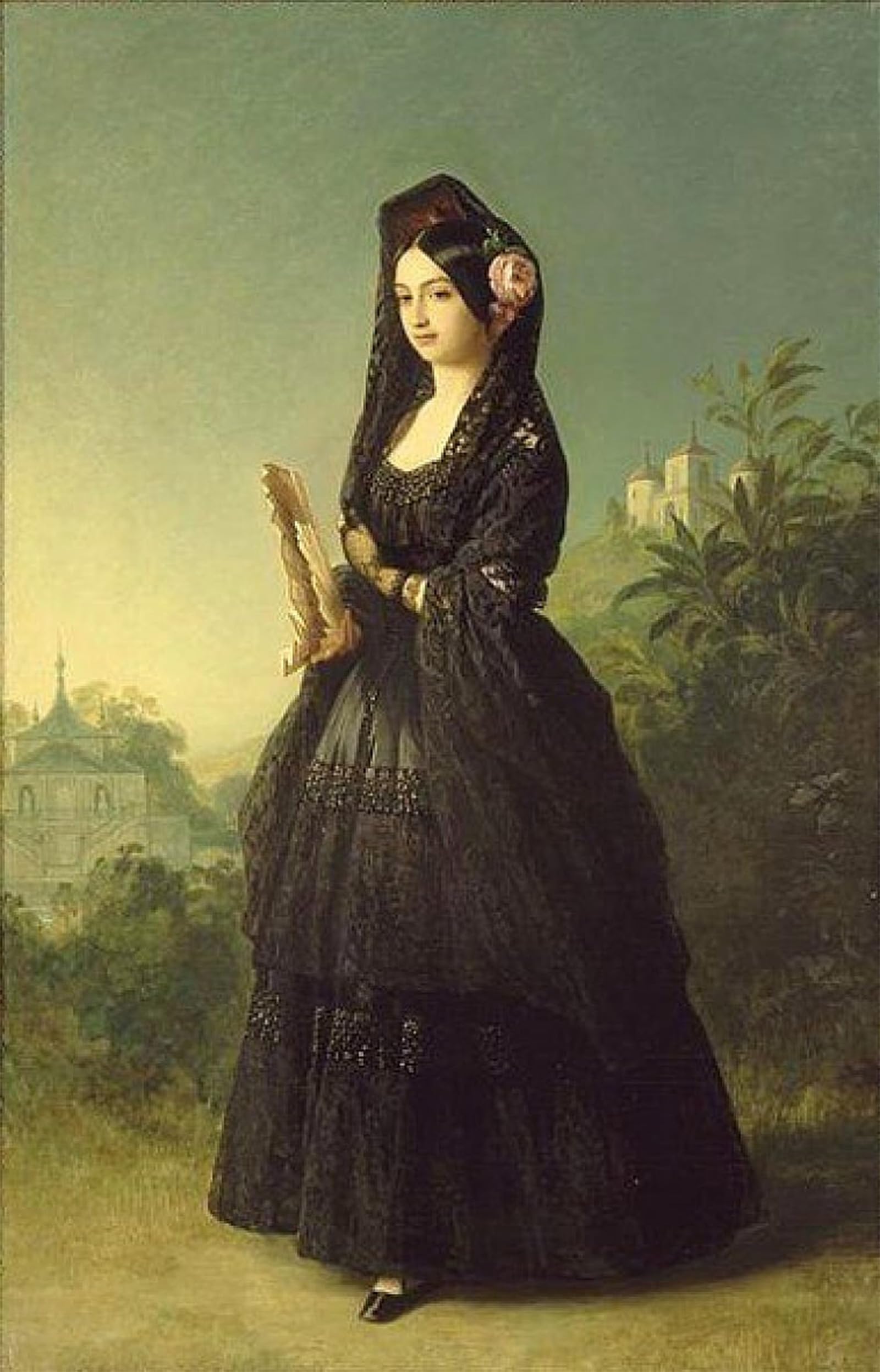 Artxlxxbn No Frame Famous Print Painting Colorful Art Print Portrait Of Infanta Luisa Fernanda By Xaver Winterhalter Canvas Art Decorations For Home Decor 60X90cm