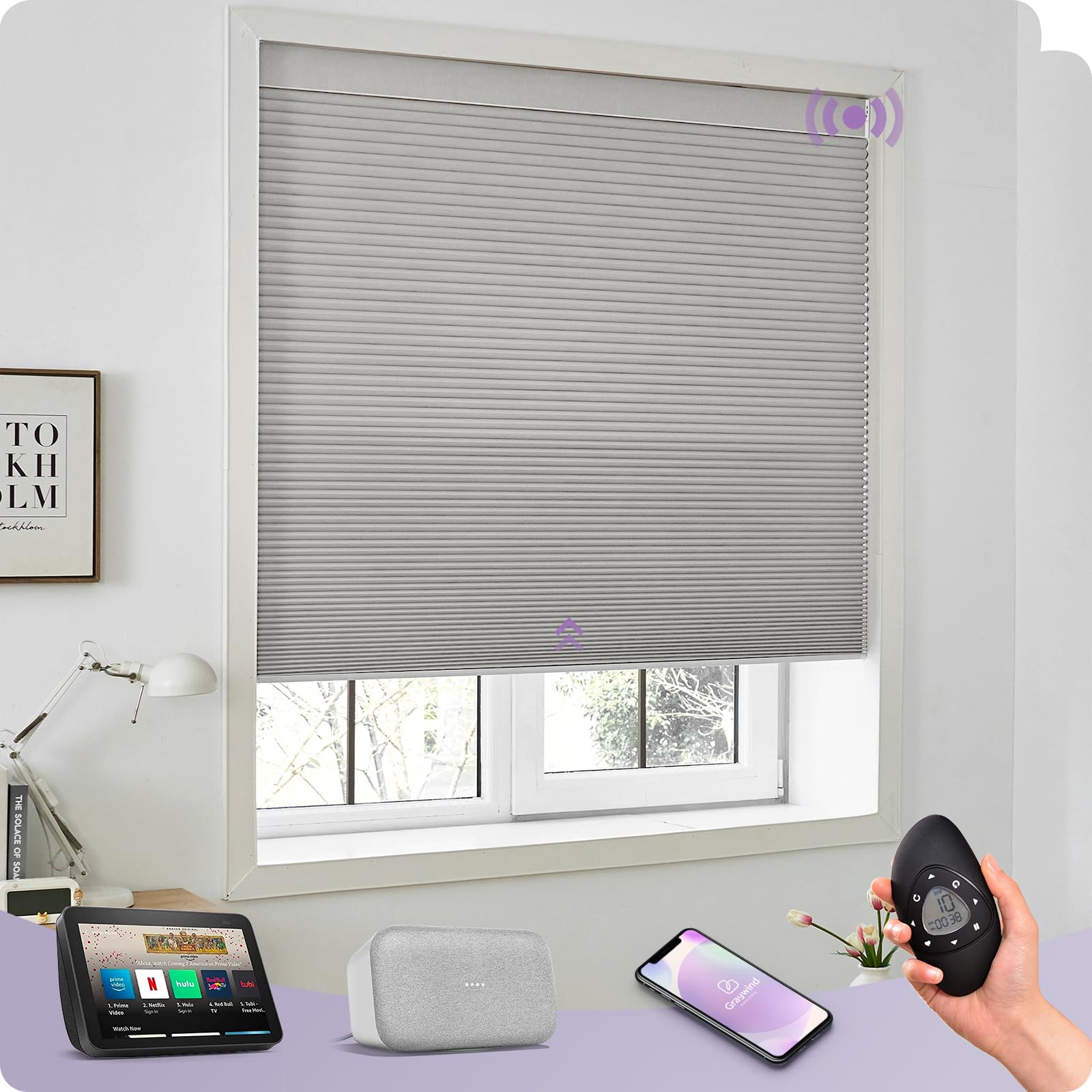 Amazon.com: Graywind Smart Custom Cellular Shades Compatible with