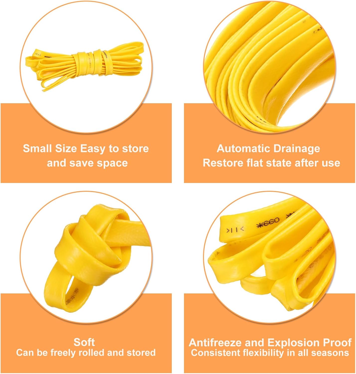 HARFINGTON Garden Hose 65ft Durable TPE Anti-Kink Water Hose Non-Expanding Flexible Yard Hose with Universal Water Connector Fittings for Outdoor Watering Cleaning House Car Wash, Yellow