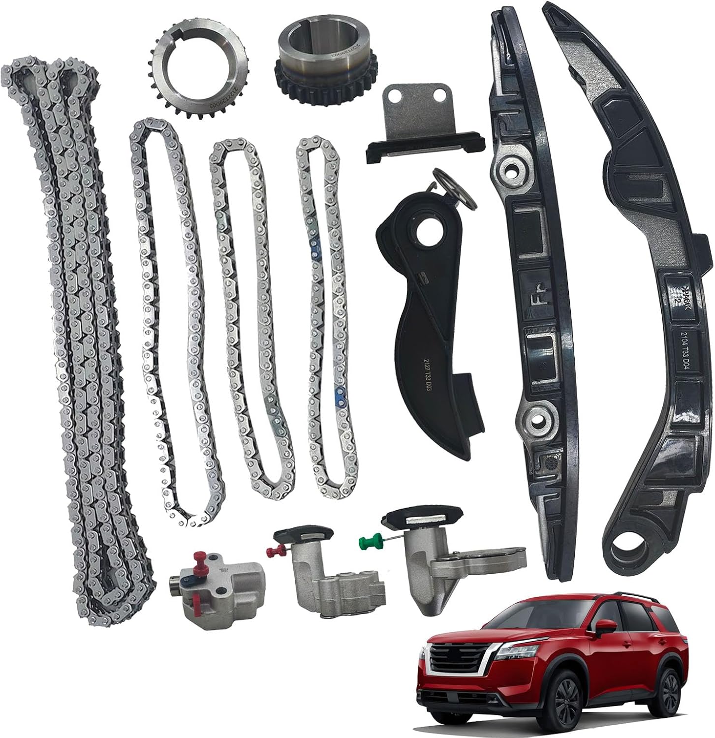 Timing Chain Kit Compatible with 2017-2024 Nissan Pathfinder Infiniti QX60 V6 3.5L for VQ35DD Engine Replaces# 130286KA0A