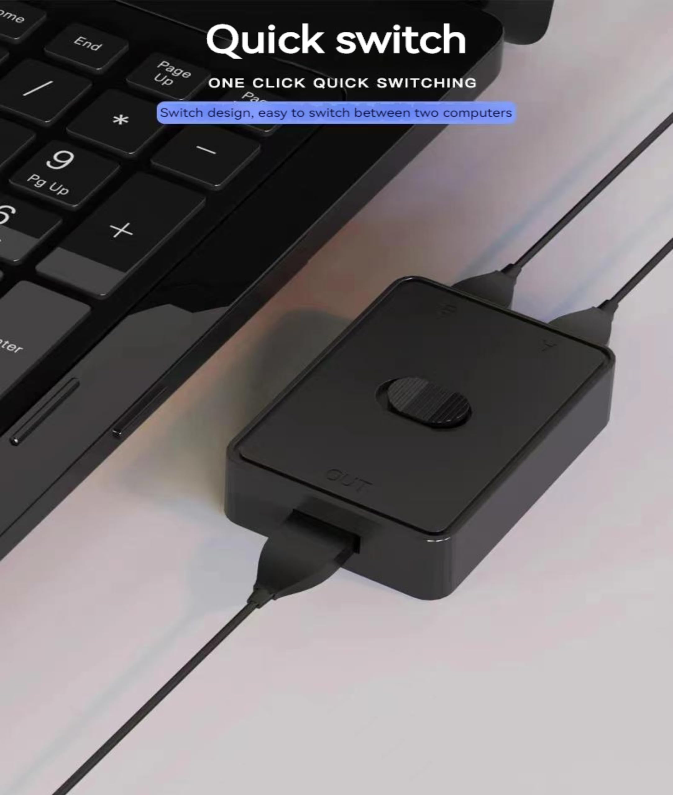 Commutateur USB 2.0, Commutateur USB Bidirectionnel 2 En 1 Sortie, 1 Entrée Et 2 Sorties, Commutateur KVM USB, 2 Ordinateurs Partagent Clavier, Souris, Scanner, Imprimante, Compatible Avec Linux