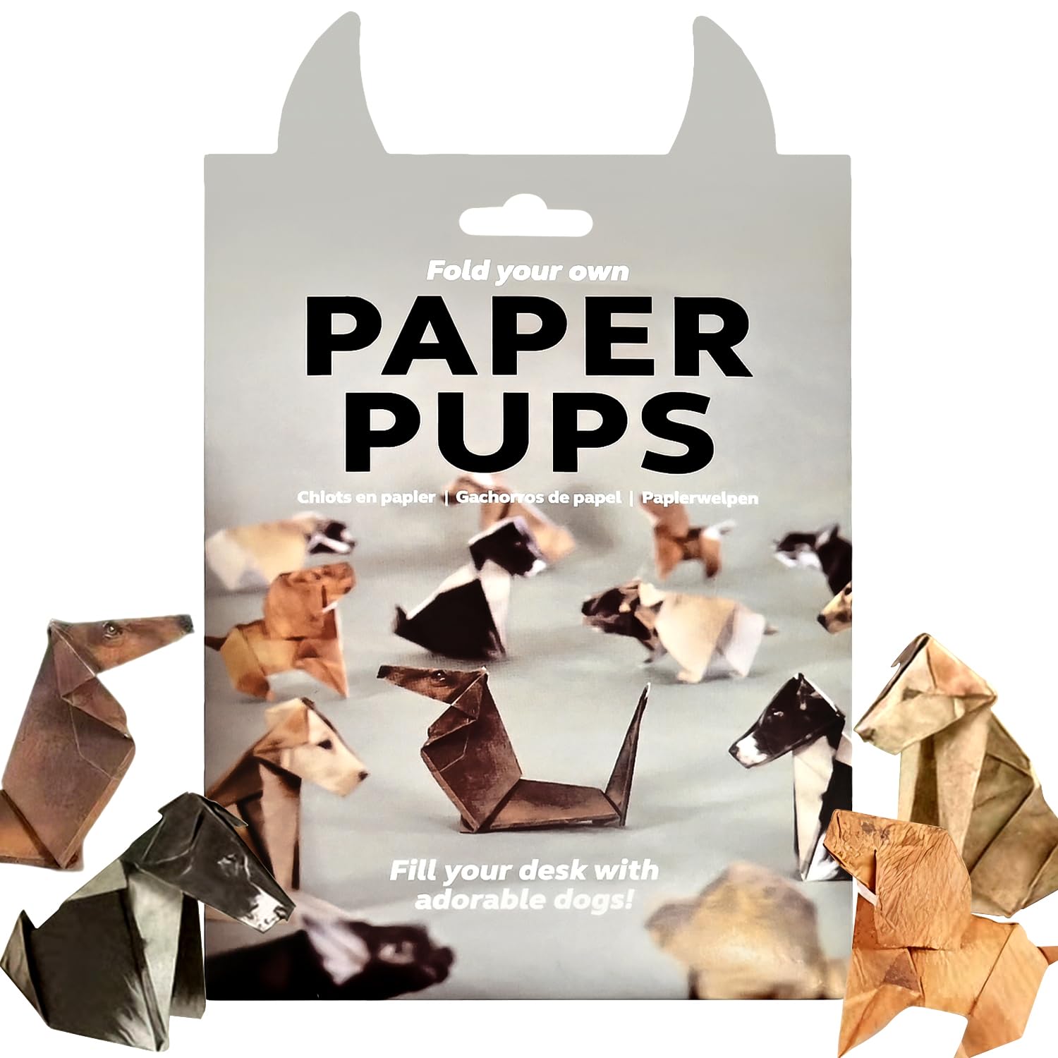 50 Sheets Paper Dogs Origami Kit, DIY Animal Craft Kit for All Ages, Fold Cute Figures for Decoration and Gift