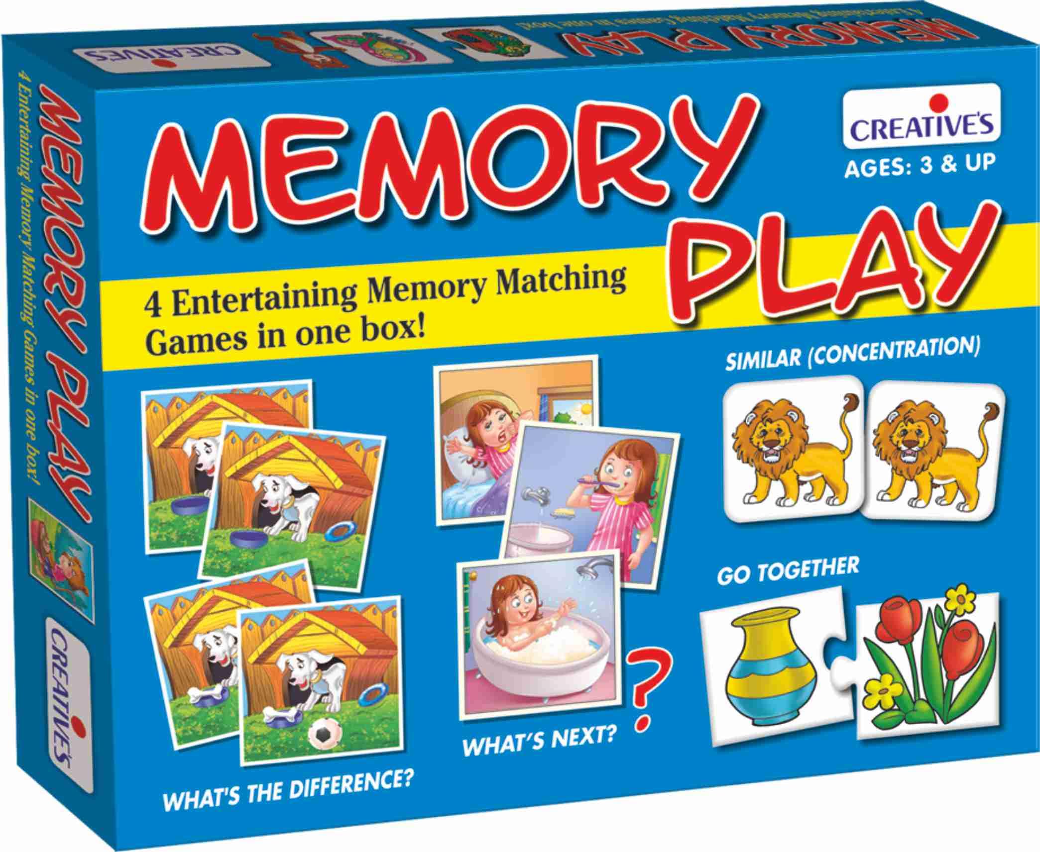 Creative’s Memory Play | Interactive Set of Four Card Games to Improve Memory, Match Pictures of Different Objects Identical, Puzzles for Kids, Pre-School Learning & Educational, Ages 3 & Up (B009310EN0) Amazon Price History, Amazon Price Tracker