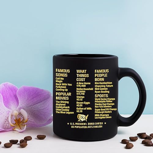 Miniatura 5 de Greatingreat Regalos de cumpleaños número 45 para hombres y mujeres, taza de café de cumpleaños de 1980, regalo para 45 años