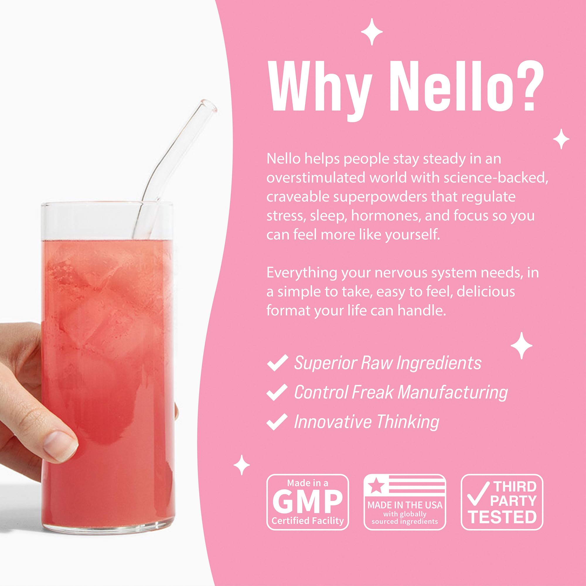 Nello Superglow Powdered Drink Mix, Skin Hydration, Glow & Hair Support, Collagen Peptides, Hyaluronic Acid, Ceramosides, Biotin & Vitamin C, 20 Stick Packs (Strawberry Kiwi) — Amazon image 6