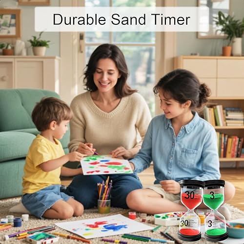 Miniatura 7 de Temporizador de arena de 1 minuto, reloj de arena de plástico para niños, reloj de arena irrompible acrílico, pequeño reloj de arena de 1 minuto