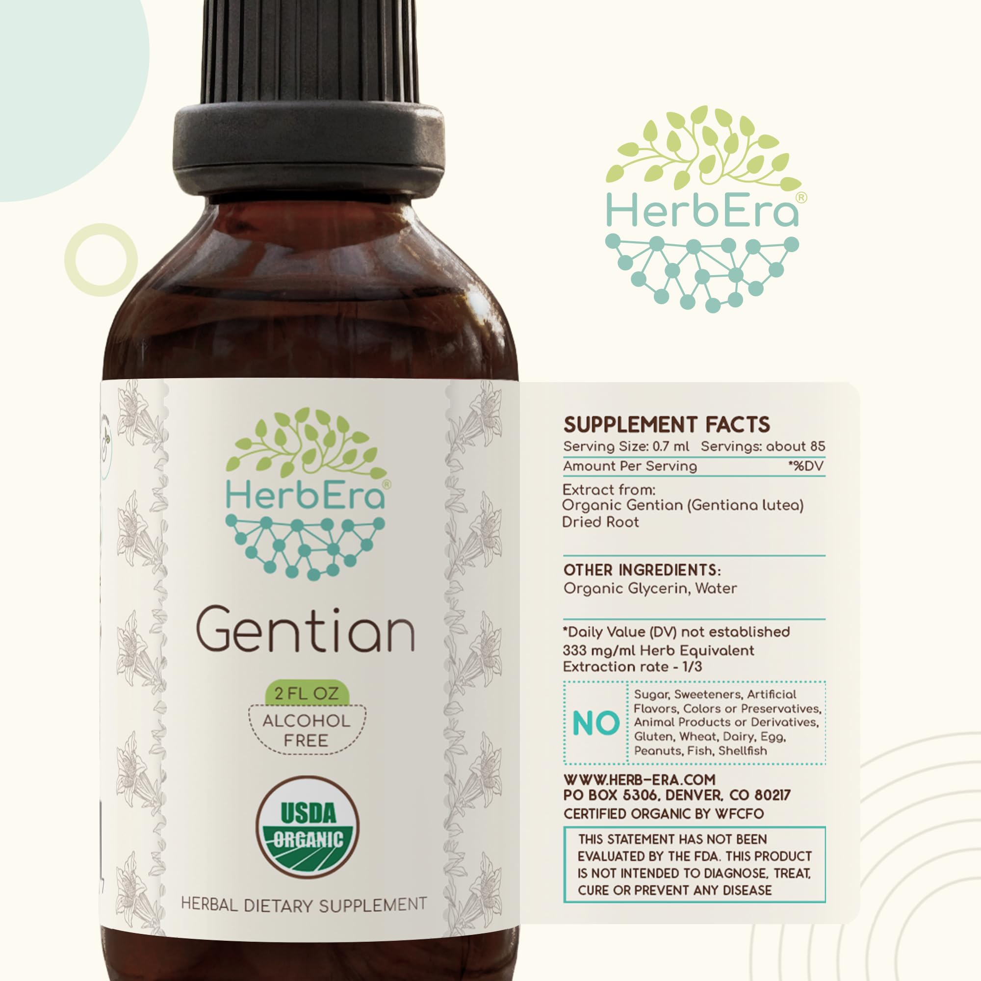 Gentian USDA Organic – Alcohol-Free Bitter Drops for Digestive & Liver Support, Gentiana Lutea Dried Root, Appetite Wellness, Vegan, Herbal Supplement (2 fl oz) — Amazon image 5