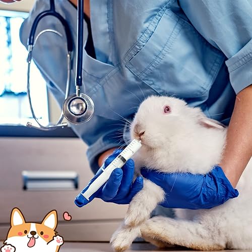 Miniatura 5 de Jutom Paquete de 9 tubos de alimentación para cachorros, incluye 3 paquetes de 8 tubos de alimentación de goma roja FR, 3 piezas de jeringas de 0.3