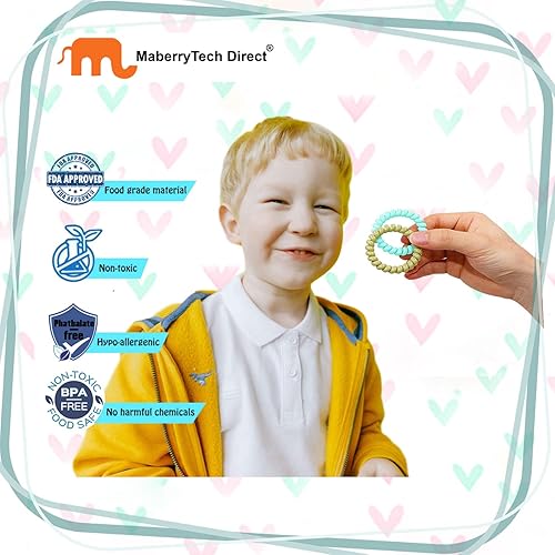 Miniatura 4 de MaberryTech Direct Pulseras sensoriales para niñas y niños, pulsera antiestrés para niños con autismo, TDAH, ansiedad o necesidades de dentición,