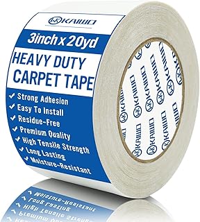 Heavy Duty Carpet Tape Double Sided 3 in x 20 YD Rug Tape for Area Rugs on Carpet, Perfect Rug Gripper for Holding Area Rugs, Hardwood Floors, Outdoor Rugs, Stair Treads, White