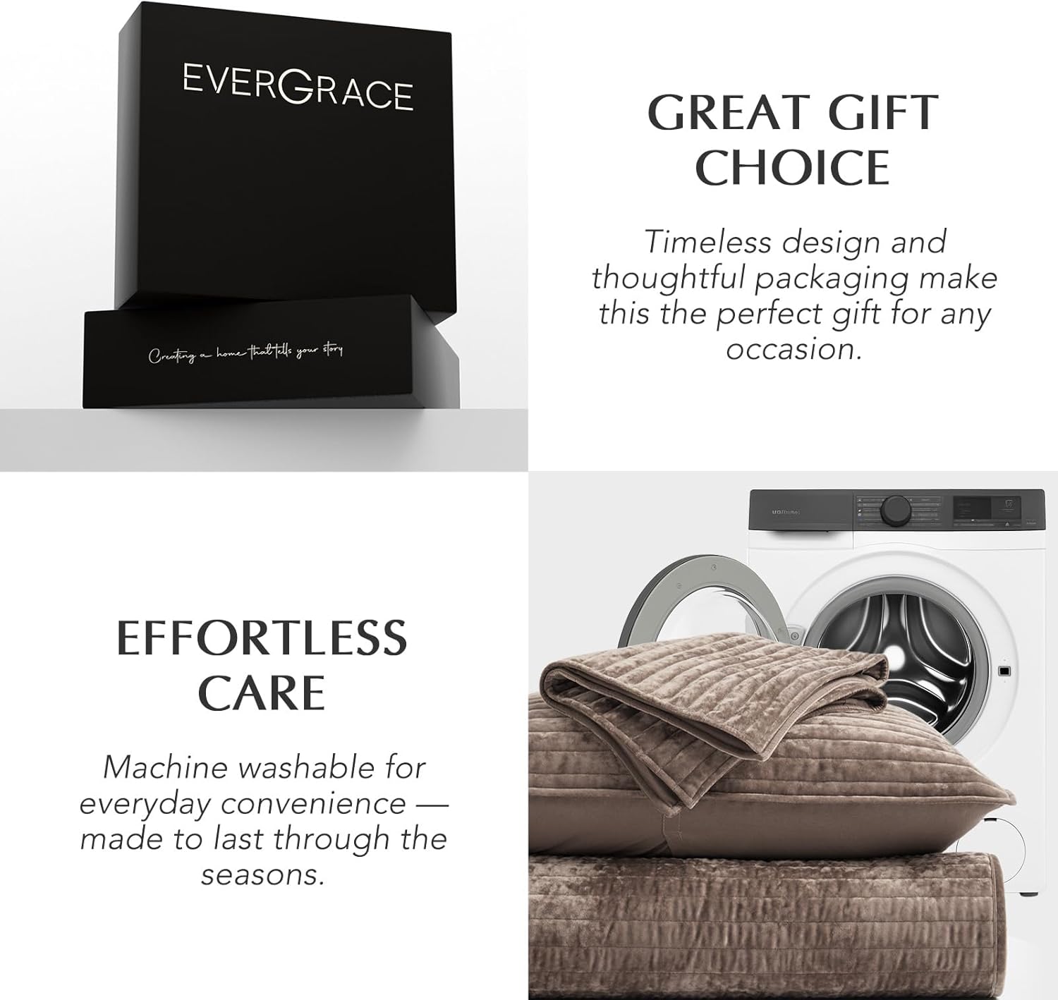 EVERGRACE Velvet Quilt Set Queen Size, Luxurious Soft Striped Channel Bedding Set, Lightweight Velvet Comforter for All Season, Oversized Bedspread Coverlet with 2 Matching Shams, Mocha Brown - Image 9