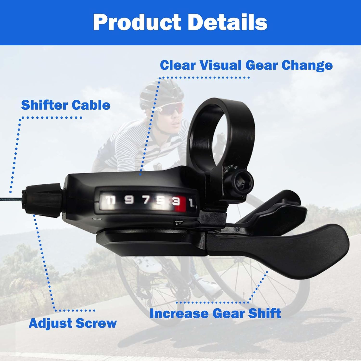11 Speed Bike Shifter SL-U6000 Right Thumb Gear Shifter with Visual Window for Road Bike Commuter Bike