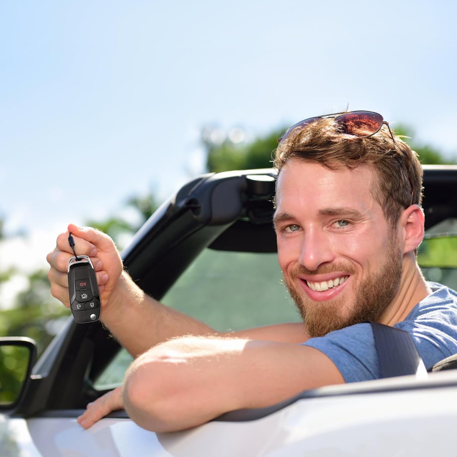 Key Fob, Keyless Entry Remote Control Compatible with 2013 2014 2015 2016 Ford Fusion, Key Fob Replacement N5F-A08TAA 164-R7986, 4 Buttons, 2 Pack