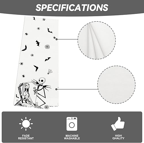 Miniatura 6 de Nightmare Before Christmas Camino de mesa de 72 pulgadas de largo gótico Jack Skellington y Sally para Halloween, Navidad, invierno, vacaciones,