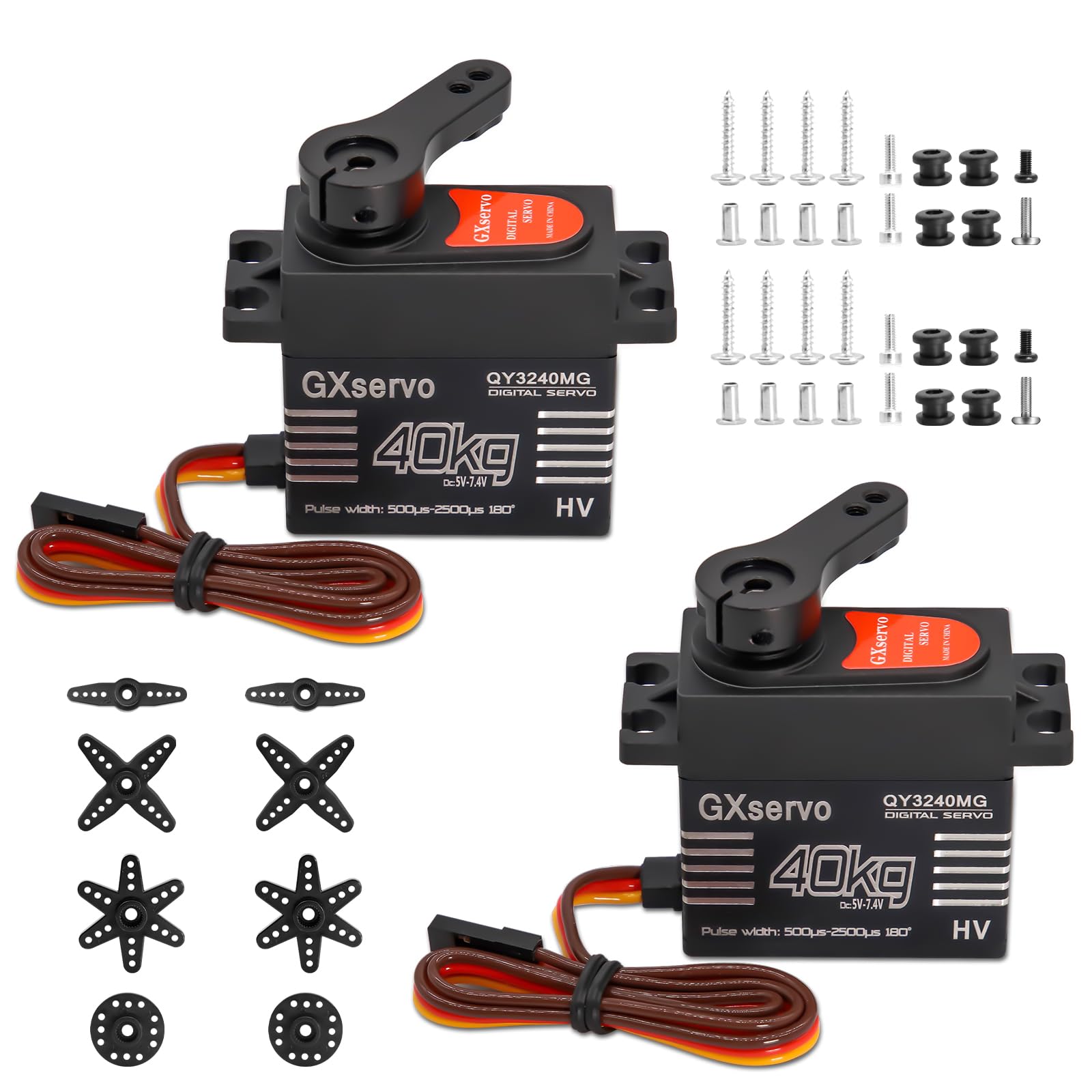 Servomoteur Binghe 40KG Digital Servo Numérique à Engrenages Métalliques pour RC 1/8 1/10 Hélicoptère Robot