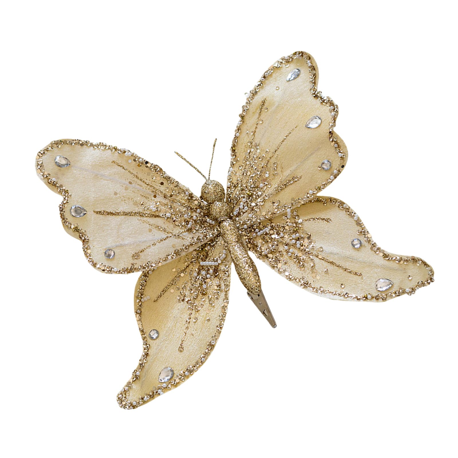 HZBB Artificial Butterfly Hanging Charm for Christmas Tree Festival Embellishment for Indoor/Outdoor Use Home Decorations Home Christmas Embellishment