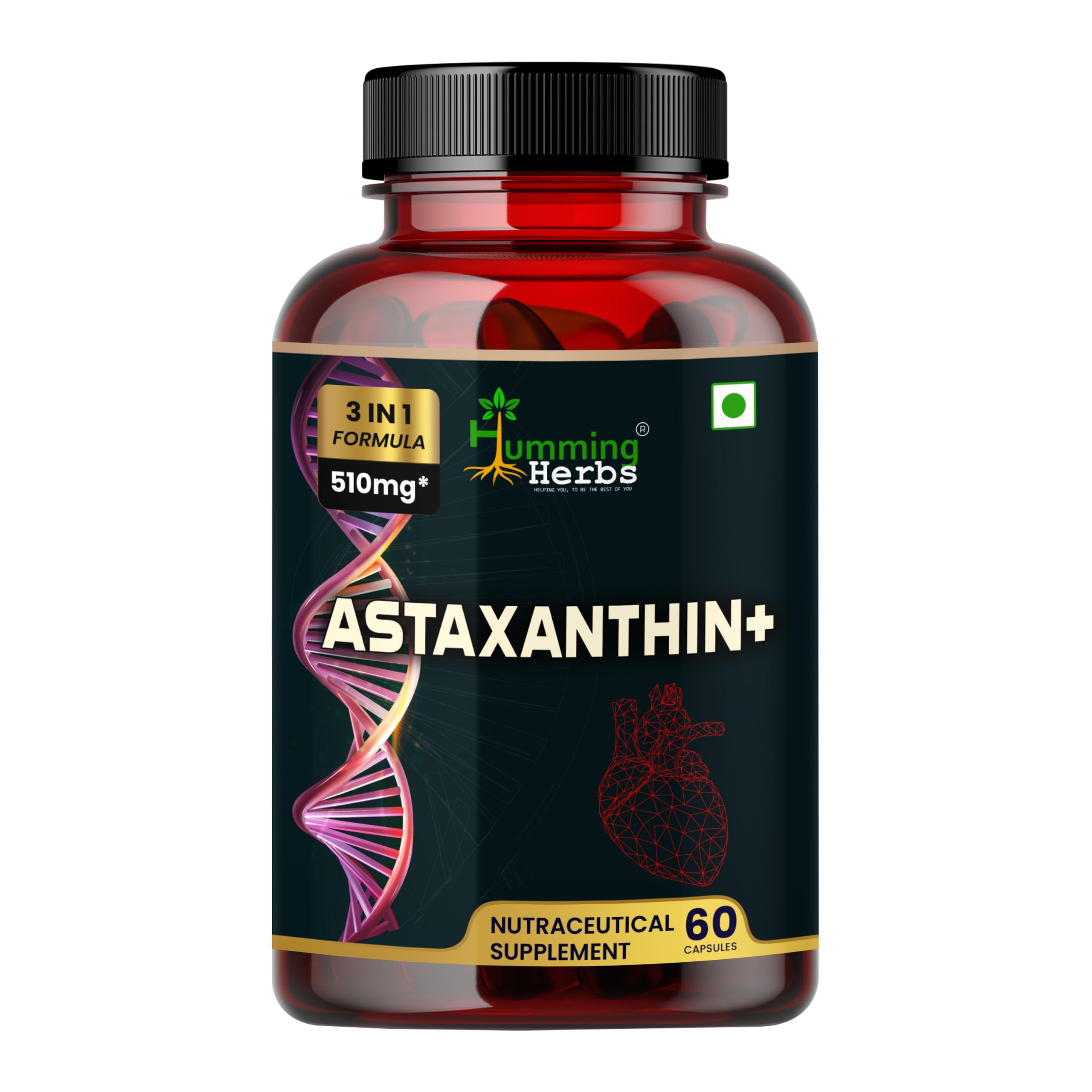 Astaxanthin Plus with Coenzyme Q10 & Berberis Aristata for Great Antioxidant Support - Promotes Skin Health, Eye Protection & Joint Comfort-image-47