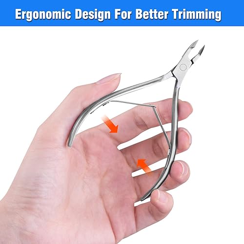 Miniatura 4 de Juego de pinzas de cutícula y empujador de cutículas, juego de herramientas de manicura  Herramienta profesional de acero inoxidable para quitar