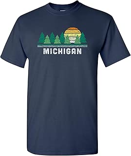 Michigan Retro Treeline - Michigan Pride Great Lakes State Up North T Shirt - coolthings.us