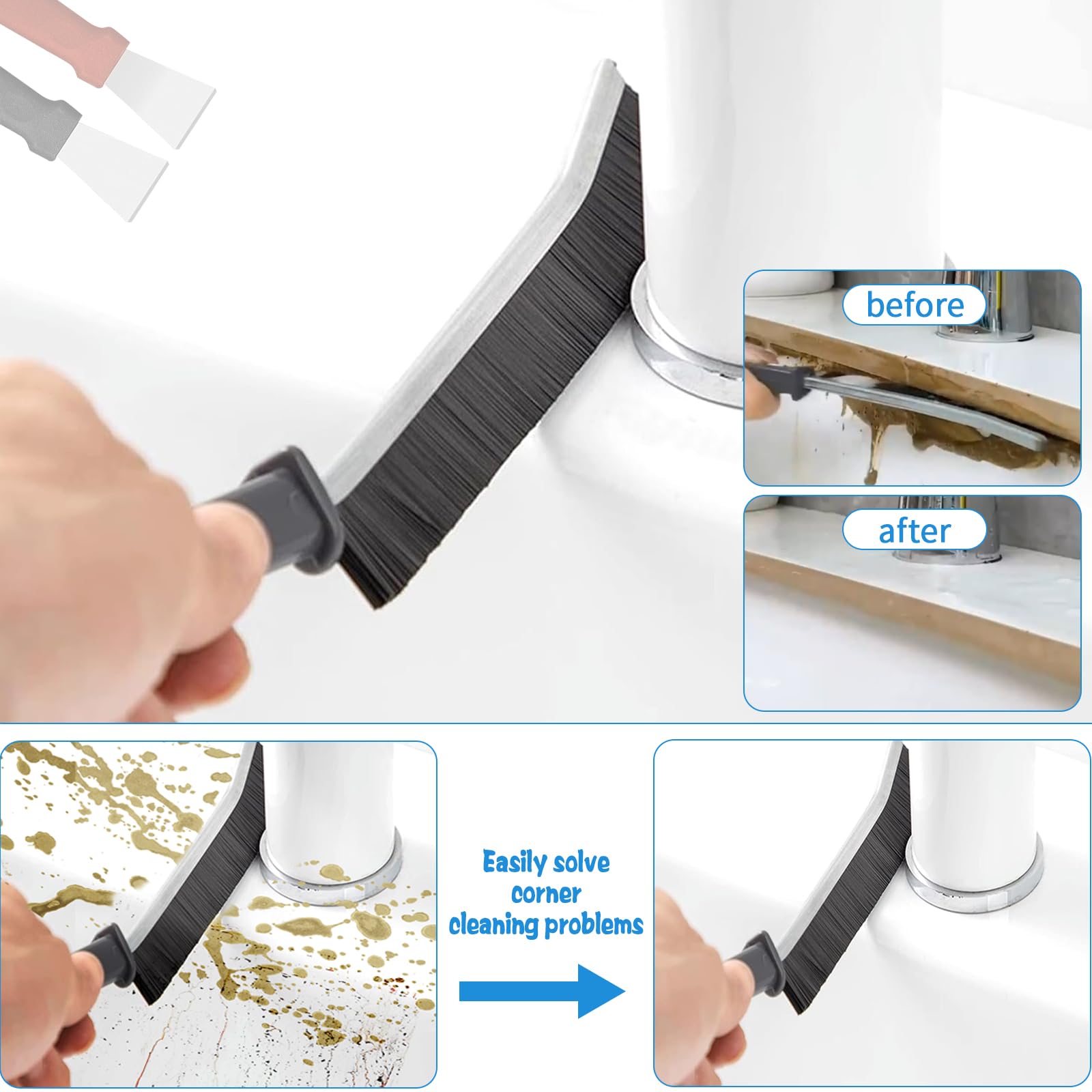 Kit 10 Brosses Nettoyage Interstices Zeuwets - Pour Salle De Bain, Cuisine, Joints Carrelage - Multi-Usages