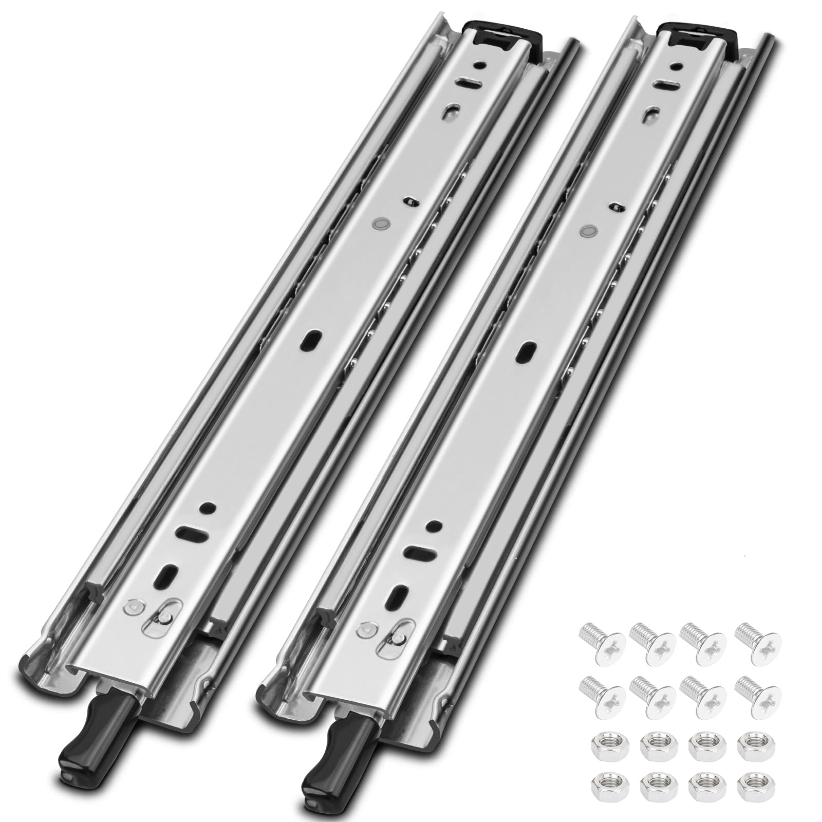 HLC Glissiere pour Tiroir Avec Serrure 1 Paires (2 pcs), 950 mm Coulisse Tiroir Robustes, Capacité de Poids 113 Kg, Extension Complète Avec Glissières à Roulement à Billes