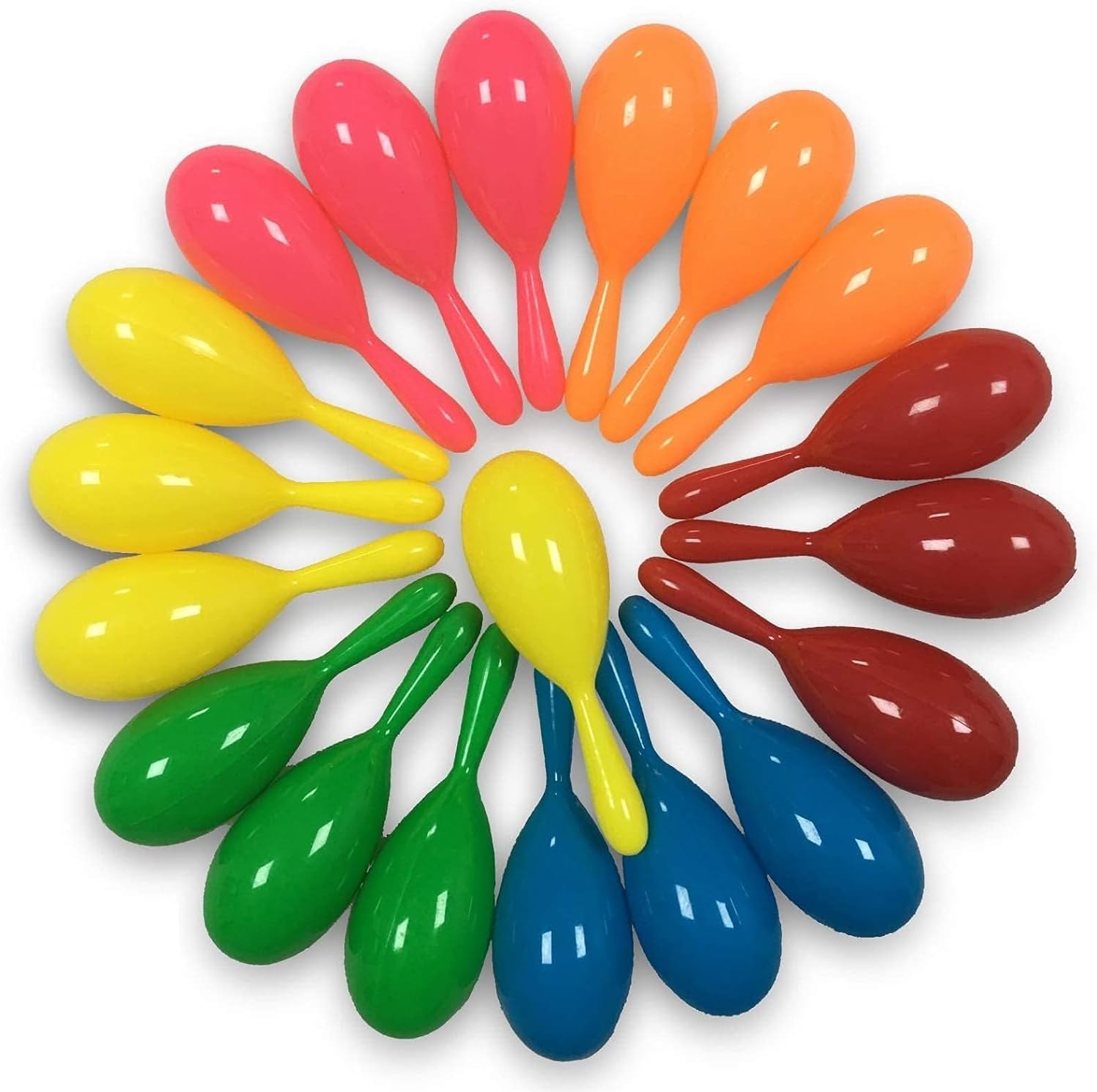12pcs Mini Maracas for Kids - Plastic Maraca Shakers Noisemaker Fiesta Party Favors for Kids Cinco de Mayo Fiesta Mexican Themed Birthday Music Party Supplies Decorations
