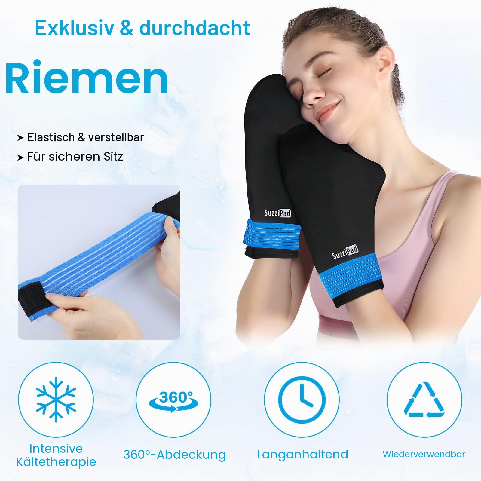 SuzziPad Kalte Handschuhe und Socken für Chemotherapie, Chemo-Eisbeutel für Hände und Füße, Chemotherapie Must Haves für Frauen, ideal für Entzündungen, Schwellungen, Verstauchungen, L Drogerie & Körperpflege