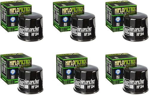 6 filtros de aceite originales HiFlo HF204 disponible en Yaxa El Salvador