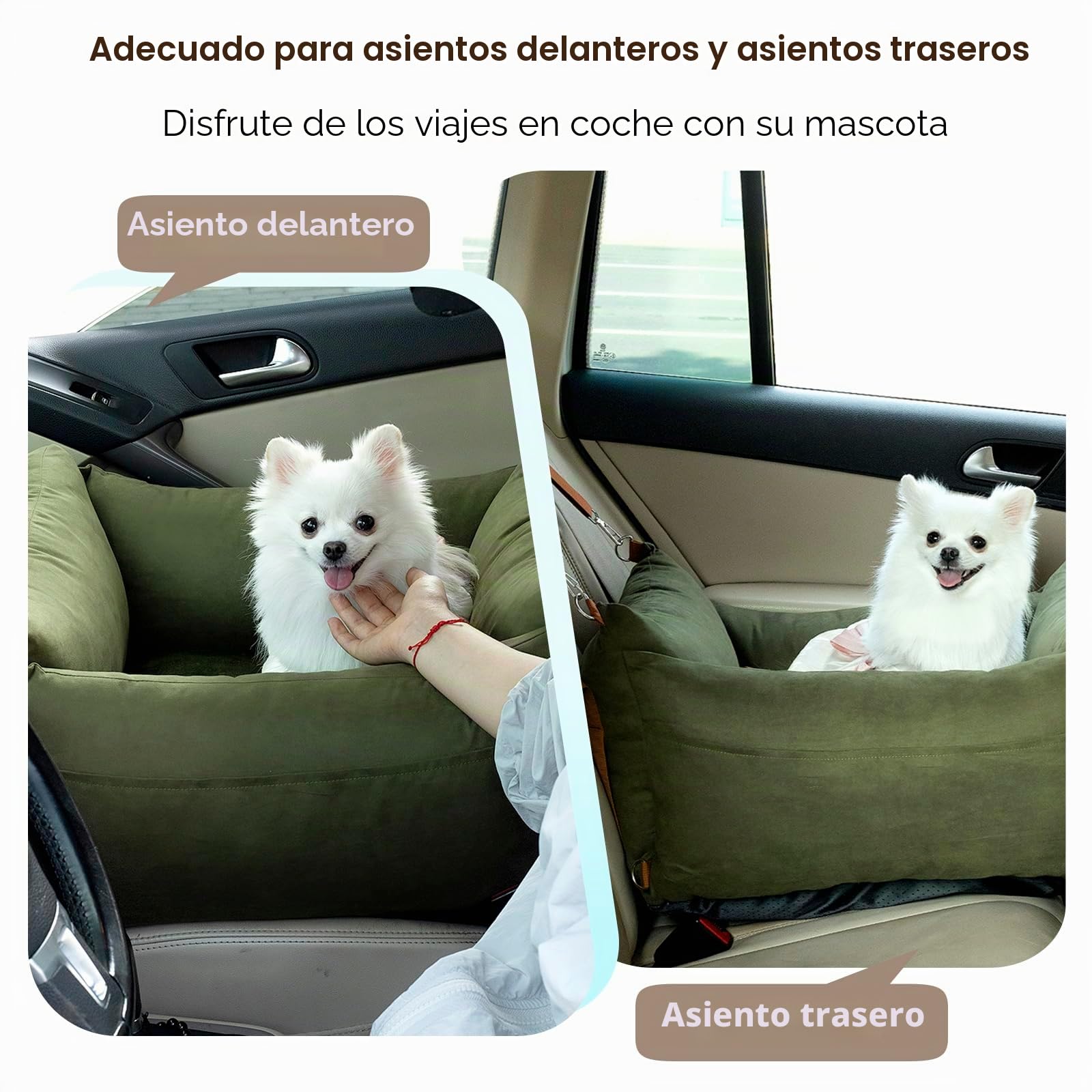 Cesta portátil para perros pequeños y medianos de menos de 15 kg con zona de descanso extensible, extraíble y lavable, cama con compartimentos de almacenamiento
