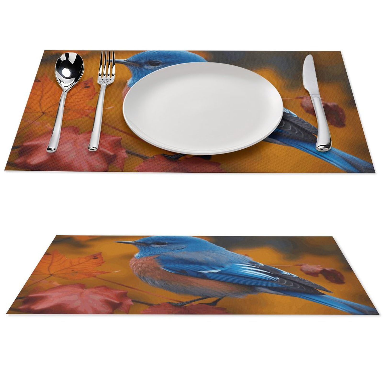 Sets de table bleus PVC résistants à la chaleur cuisine