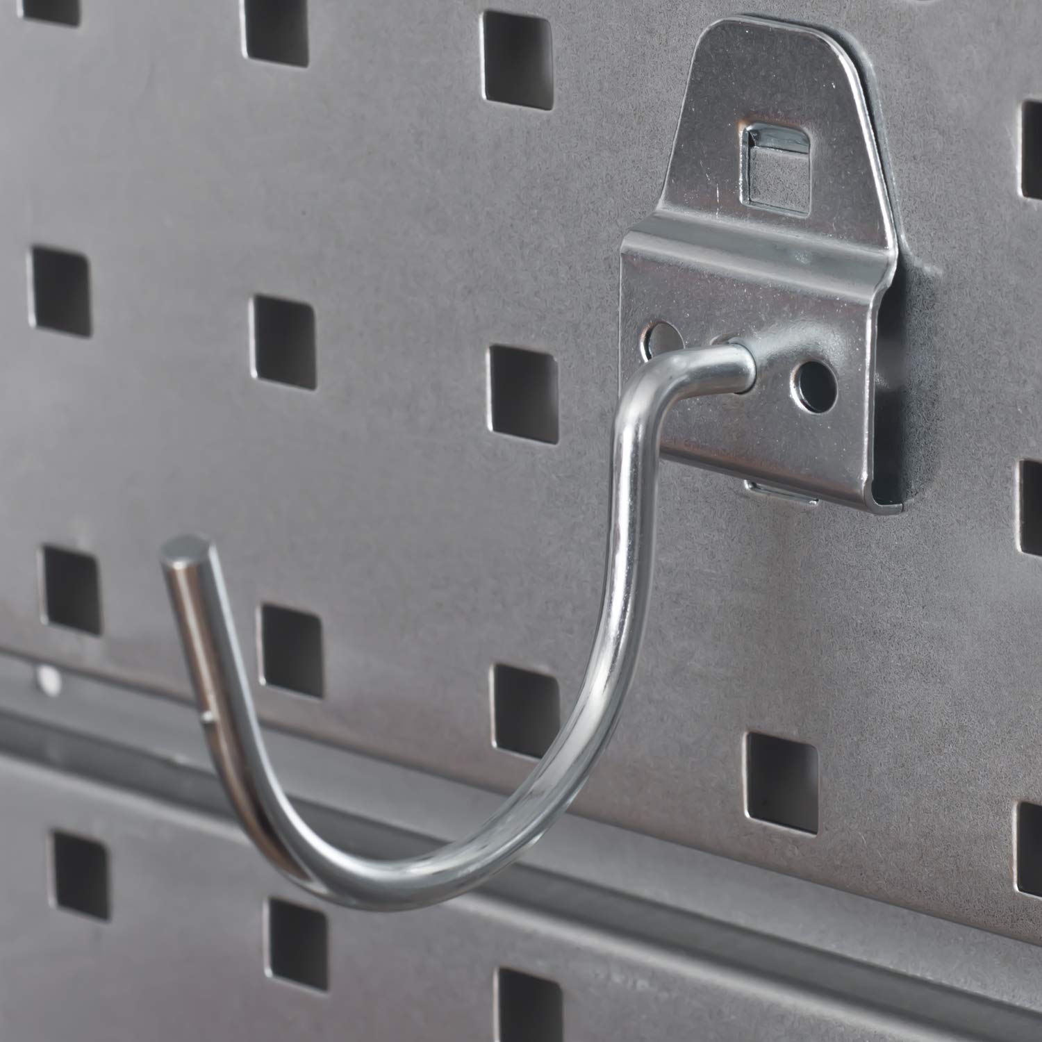 Ścianka narzędziowa z metalu – 580 mm x 770 mm – zestaw 41 uchwytów na narzędzia ze ścianką perforowaną, system magazynowy, ścianka na towary, regał ścienny do warsztatu