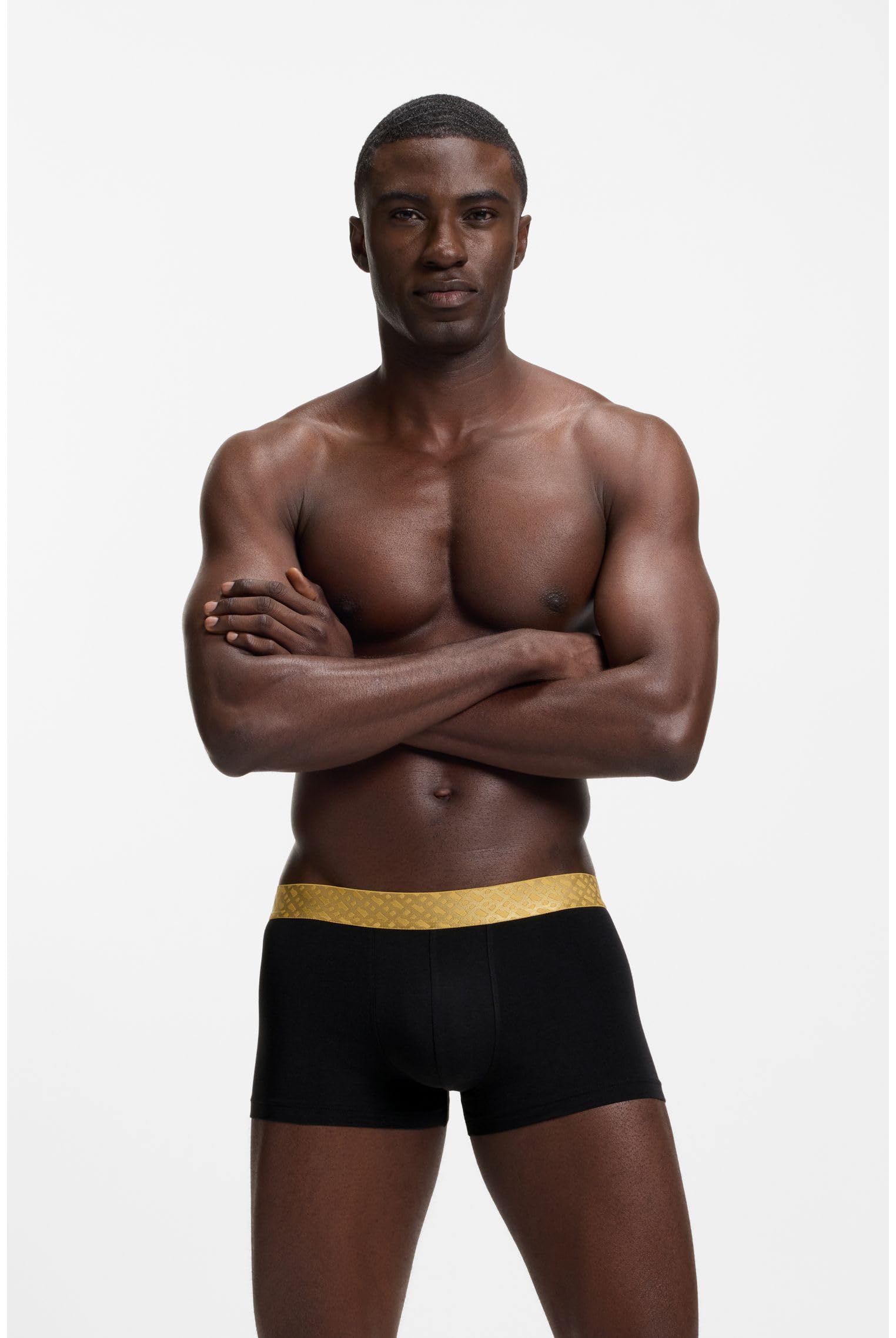 BOSS Herren Trunk 3P MetallicM G Eng anliegende Boxershorts aus Baumwoll-Mix im Dreierpack