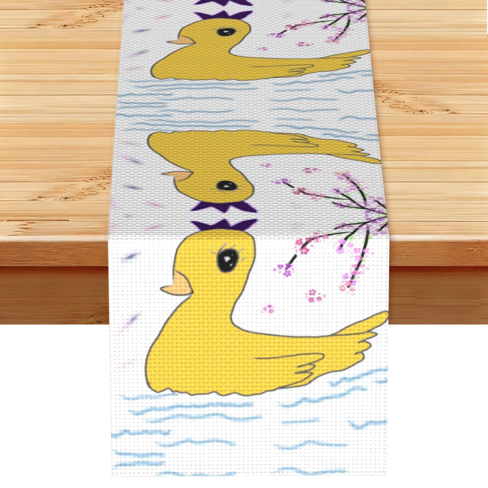 little yellow duck Linen Feel Table Runner Wedding Party Home Decoration
