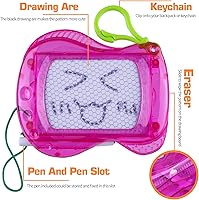 Vista 6 de Paquete de 30 mini tableros magnéticos de dibujo para niños (6 colores), clip para llavero, dibujo de garabatos, bloc de escritura, relleno