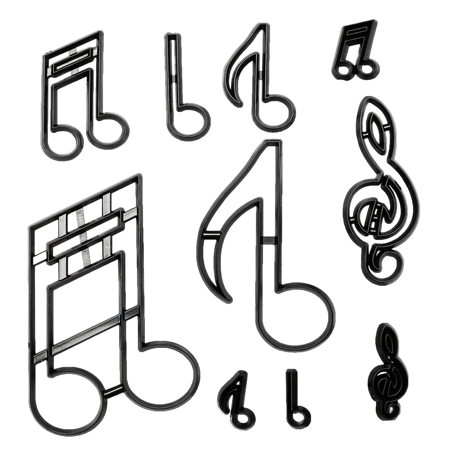 Hopzab 10 Pcs Music Theme Fondant Cutters Set, Music Notes Cake Decorating Tools for Wedding, Anniversary, Bridal Engagement, Sugar Craft & Cupcake Topper Cutters