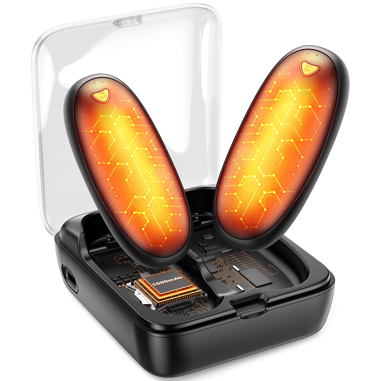 14000 mAh Hand Warmers Rechargeable 2 Pack, AI Hand Warmer with Charging Case Last 60H, 1S Fast Heat, Portable Electric Pocket Heater, Golf Hunting Camping Hiking